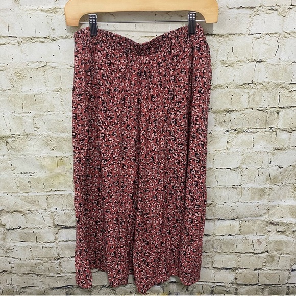 Nine West Pink Floral Print Stretch Waist Midi Skirt - Picture 3 of 6